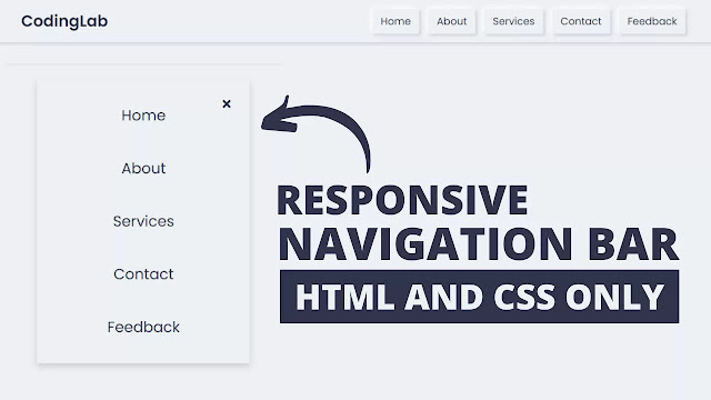Responsive Neumorphism Navigation Bar in HTML & CSS