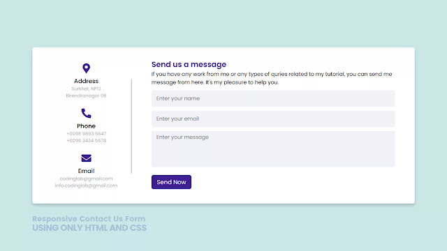 contact us form using html css