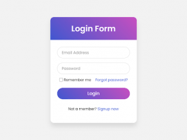 Login Form with Floating Label Animation using only HTML & CSS