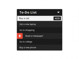 Minimal To-Do List using HTML CSS and jQuery