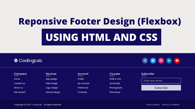 responsive footer html css