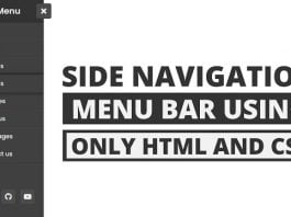 Animated Sidebar Menu using only HTML & CSS Side Navigation Menu