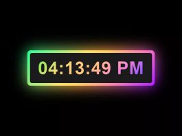 Digital Clock with Colorful Glowing Effect using HTML CSS & JavaScript
