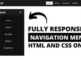 Responsive Navigation Menu Bar Design using only HTML & CSS