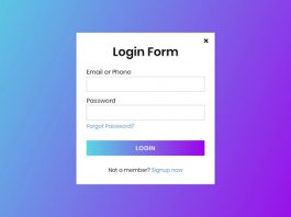 Popup Login Form Design in HTML & CSS