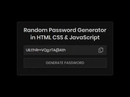 Random Password Generator App in HTML CSS & JavaScript