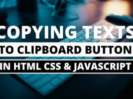 Copy Text to Clipboard Button in HTML CSS & Javascript