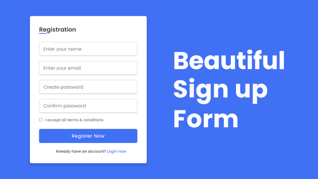 Registration or Sign up Form Template in HTML & CSS | With Source Code