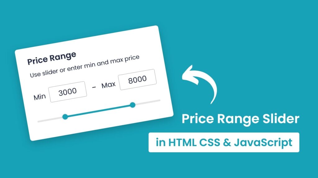 price range slider in html css & javascript