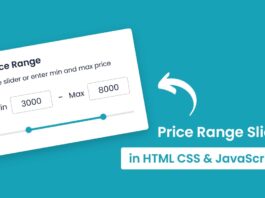 Price Range Slider with Min & Max Input in HTML CSS & JavaScript