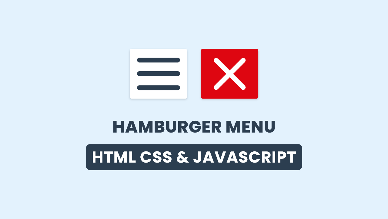 Animated Hamburger Menu in HTML CSS JavaScript