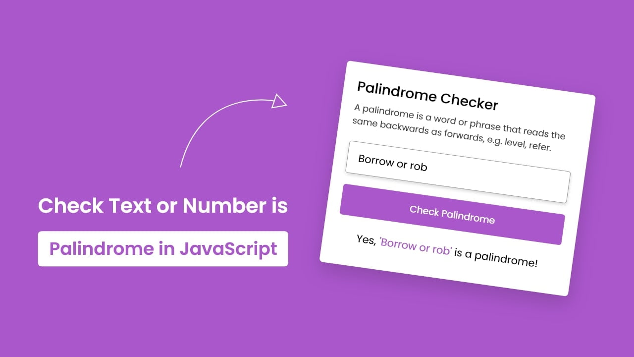 Build A Palindrome Checker in HTML CSS & JavaScript