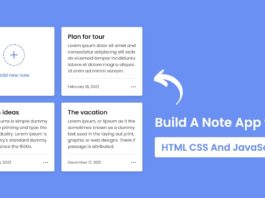 Notes App in HTML CSS & JavaScript