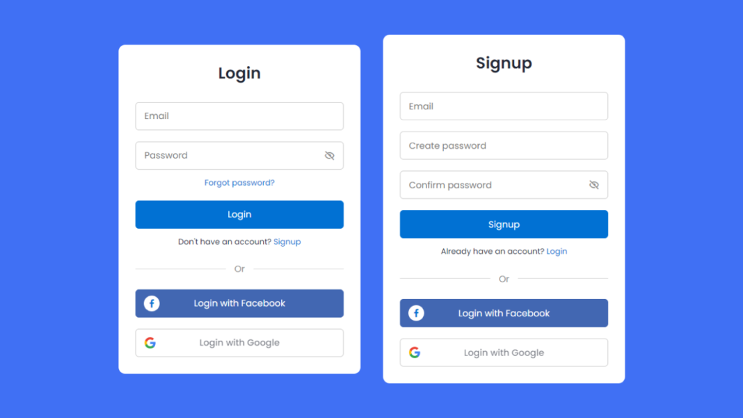 Login And Signup Form In Html Css Javascript With Source Code