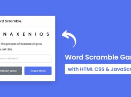 Word Scramble Game in HTML CSS & JavaScript Word Game in JavaScript