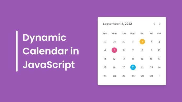 Create A Dynamic Calendar in HTML CSS & JavaScript