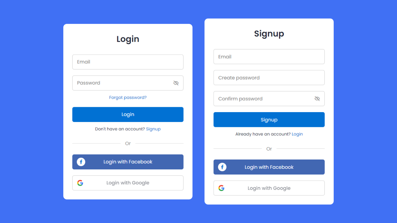 Facebook Login Form