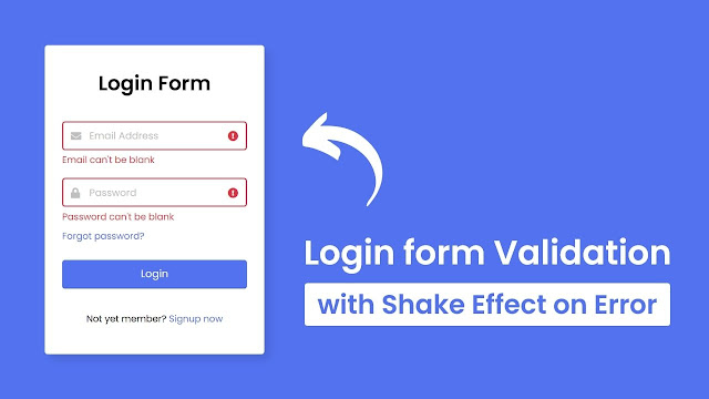 Login Form with Validate Email & Password