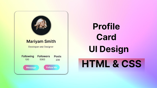 Create Profile Card in HTML & CSS | With Source Code