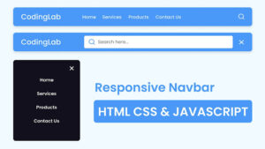 Create Responsive Navigation Bar in HTML CSS & JavaScript