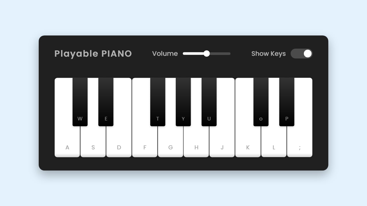 Virtual Piano Keyboard With JavaScript - piano.js