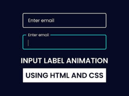 Input Label Animation in HTML & CSS