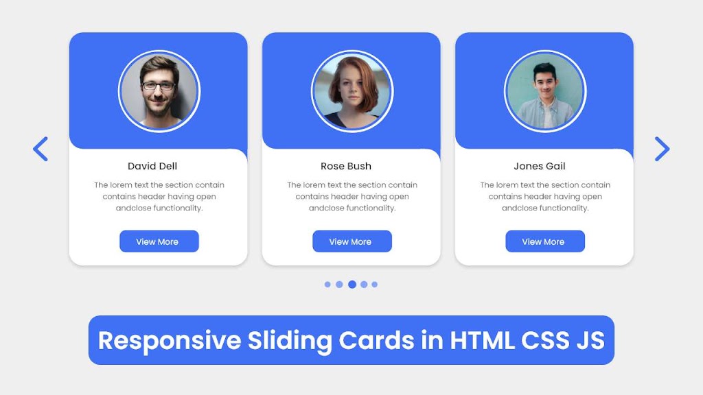Responsive Card Slider In HTML CSS JavaScript
