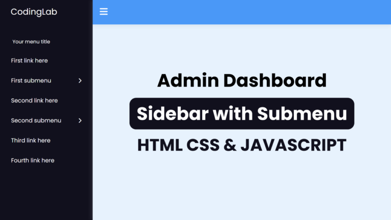 Top 15+ Sidebar Menu Templates in HTML CSS & JavaScript
