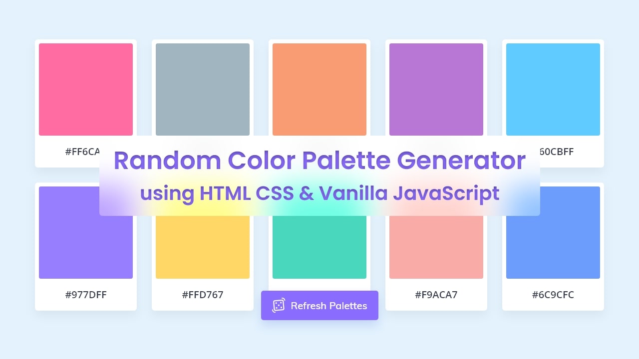 Create Random Color Palette Generator in HTML CSS & JavaScript Chart Js Generate Random Colors