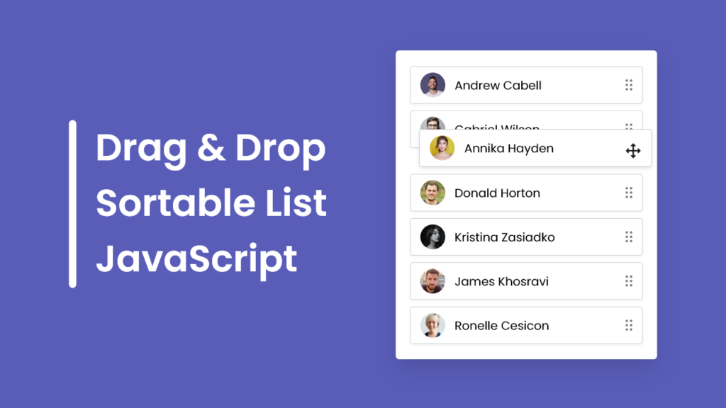 Drag And Drop Sortable List Using HTML CSS JavaScript