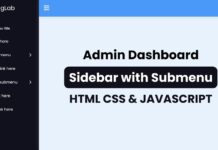 Create Sidebar Menu in HTML CSS & JavaScript Sidebar Menu with Sliding Submenu in HTML CSSÂ