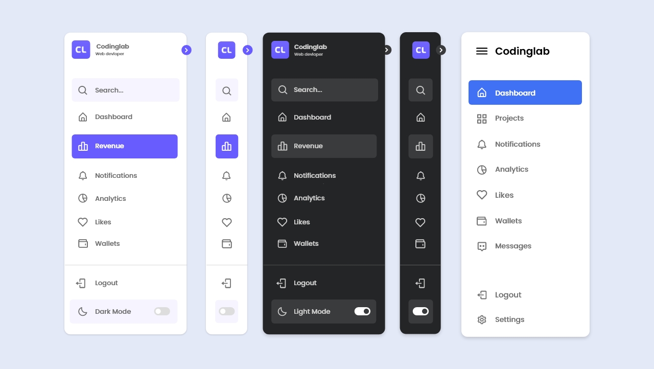 Top 15 Sidebar Menu Templates in HTML CSS & JavaScript