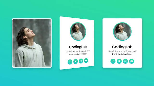 Profile Card with 3d Flipping Animation