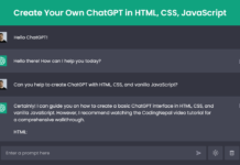 How to Create Your Own ChatGPT in HTML CSS and JavaScript Create Your Own ChatGPT in HTML, CSS, and JavaScript ChatGPT Clone HTML, CSS, and JavaScript