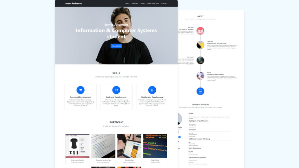 Responsive Personal Portfolio Website in HTML CSS and Bootstrap