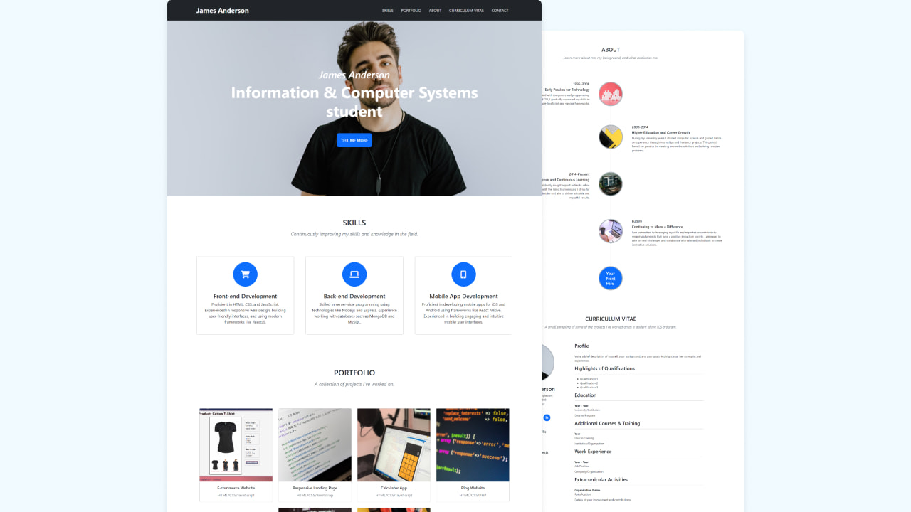 Responsive Personal Portfolio Website In Html Css And Bootstrap 