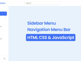 Side Navigation Bar in HTML CSS and JavaScript