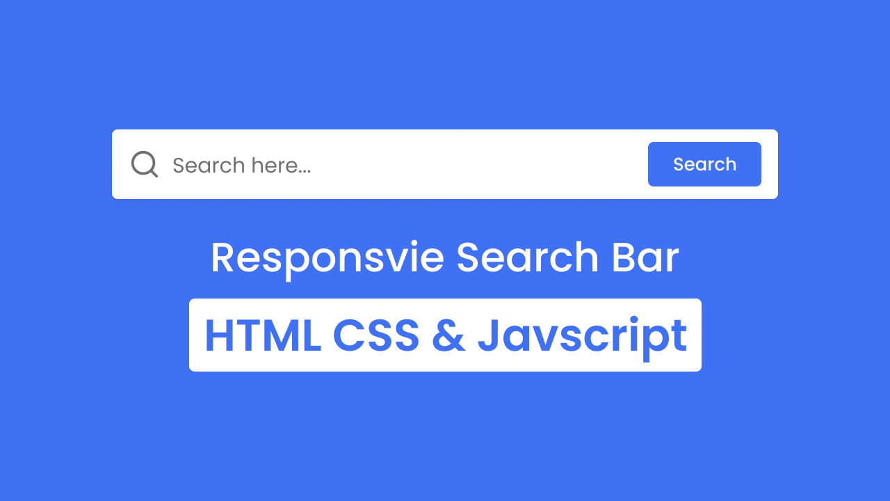 Create a Responsive Search Bar in HTML & CSS | Free Source Code
