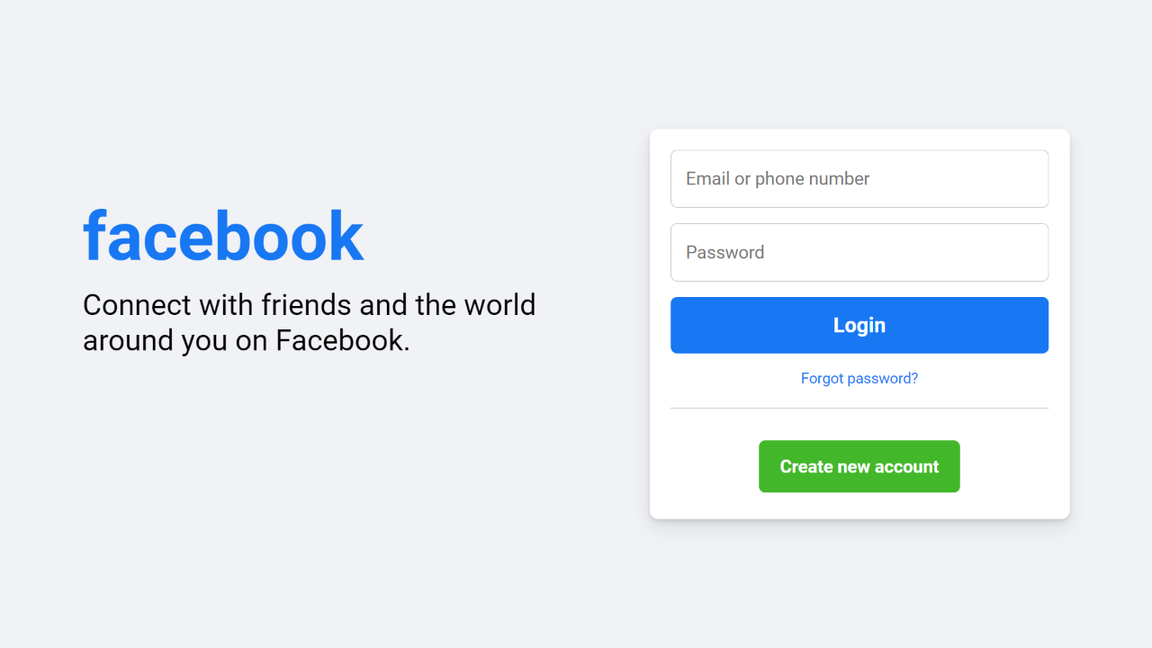 How to Create Facebook Login Page in HTML and CSS