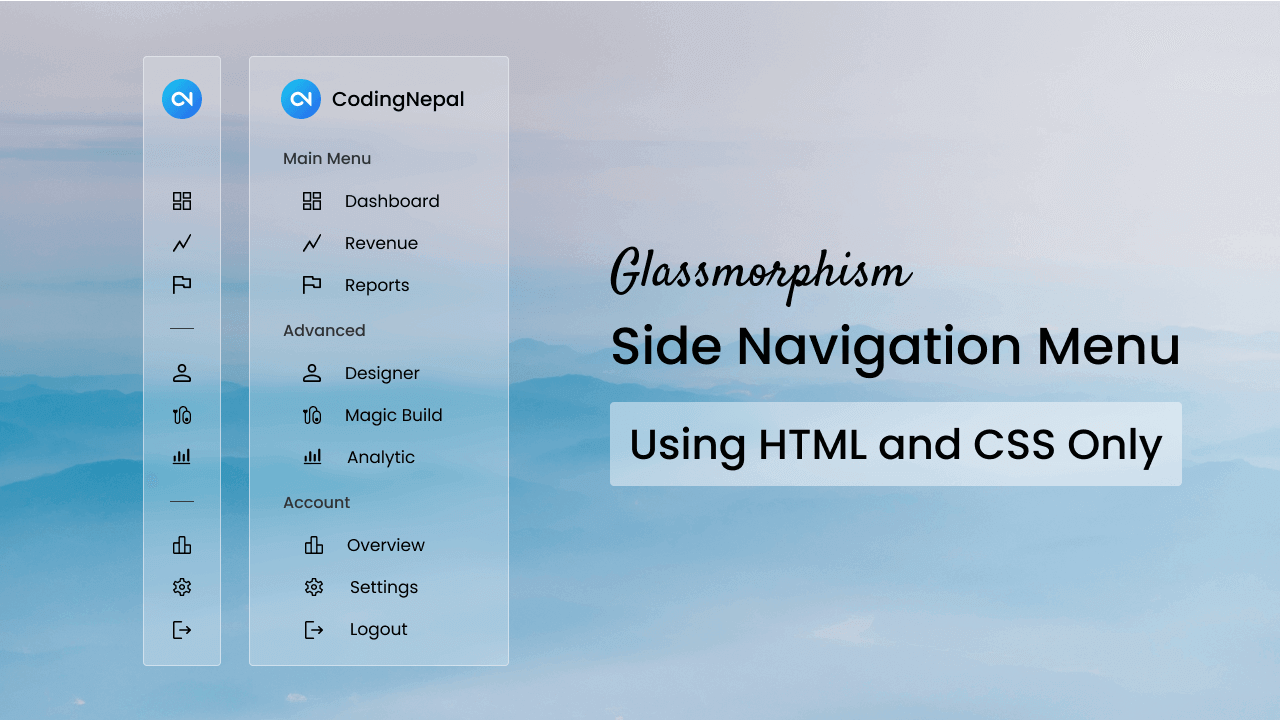 How to a Create Glassmorphism Sidebar in HTML and CSS only
