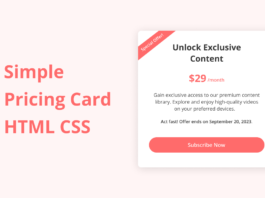 Create A Simple Pricing Card in HTML and CSS