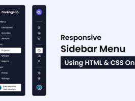 Create A Sidebar Menu using HTML and CSS only