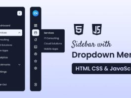 Create Sidebar with Dropdown Menu in HTML CSS & JavaScript